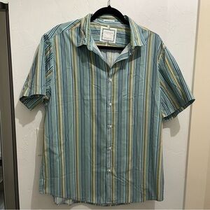 NWOT Men’s Denim & Flower Ricky Singh Striped Button Down Short Sleeve Shirt XL